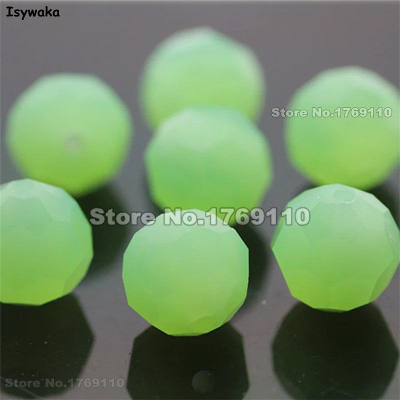 10mm 70Pcs Green Football Faceted Austrian Crystal Beads for DIY Jewelry Making