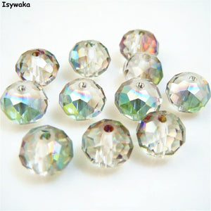 10*12mm 70pcs Light Green Rondelle Austria Crystal Glass Beads