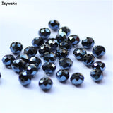 70pcs 8*10mm Rondelle Faceted Crystal Glass Beads for Jewelry Making
