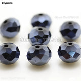 70pcs 8*10mm Rondelle Faceted Crystal Glass Beads for Jewelry Making