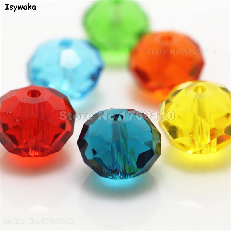 Mixed Crystal Glass Beads 10x12mm Austria Faceted Spacer Round Beads