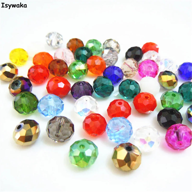 Austria Crystal Glass Beads 8x10mm Rondelle 70pcs for Jewelry Making