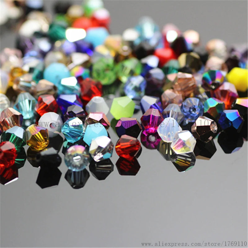 650pcs 3mm Bicone Austria Crystal Beads Glass Beads for DIY Jewelry Making