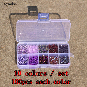1000pcs 4mm Austria Crystal Beads Bicone Stone Jewelry Findings Glass