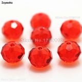 Red 8*10mm 70pcs Rondelle Crystal Glass Beads for Jewelry Making