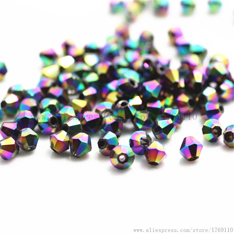 650pcs Multicolor 3mm Bicone Crystal Beads for DIY Jewelry Making