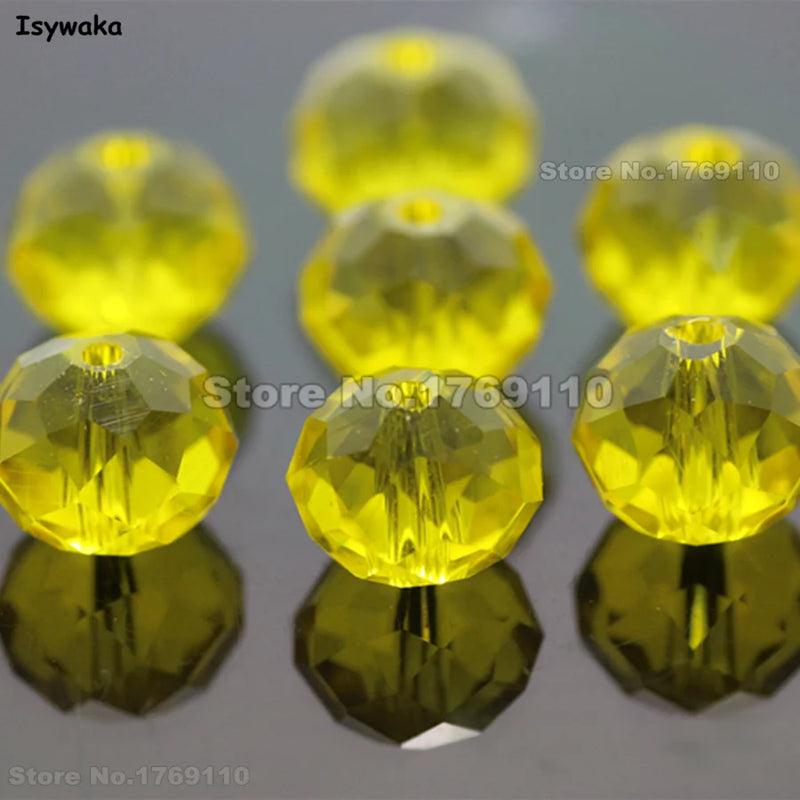 Yellow 8*10mm 70pcs Austria Crystal Glass Beads for Jewelry Making