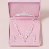 Bridal Headwear Set Crown Necklace for Wedding/Birthday Parties