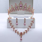 Pink Crown/Necklace Bridal Jewelry Set