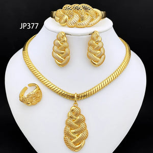 Italian 18K Plated Jewelry Set Necklace Earring Sets Women Fashion Jewelry