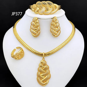 Italian 18K Plated Jewelry Set Necklace Earring Sets Women Fashion Jewelry