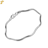 Italian 925 Silver Rose Plated Women's Bracelet Sparkling Wave Chain Bracelets
