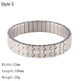 Italian Charms Stainless Steel Bracelet Metal Chain Elasticity Couple Jewelry