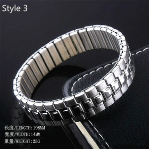 Italian Charms Stainless Steel Bracelet Metal Chain Elasticity Couple Jewelry