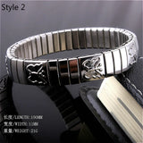 Italian Charms Stainless Steel Bracelet Metal Chain Elasticity Couple Jewelry