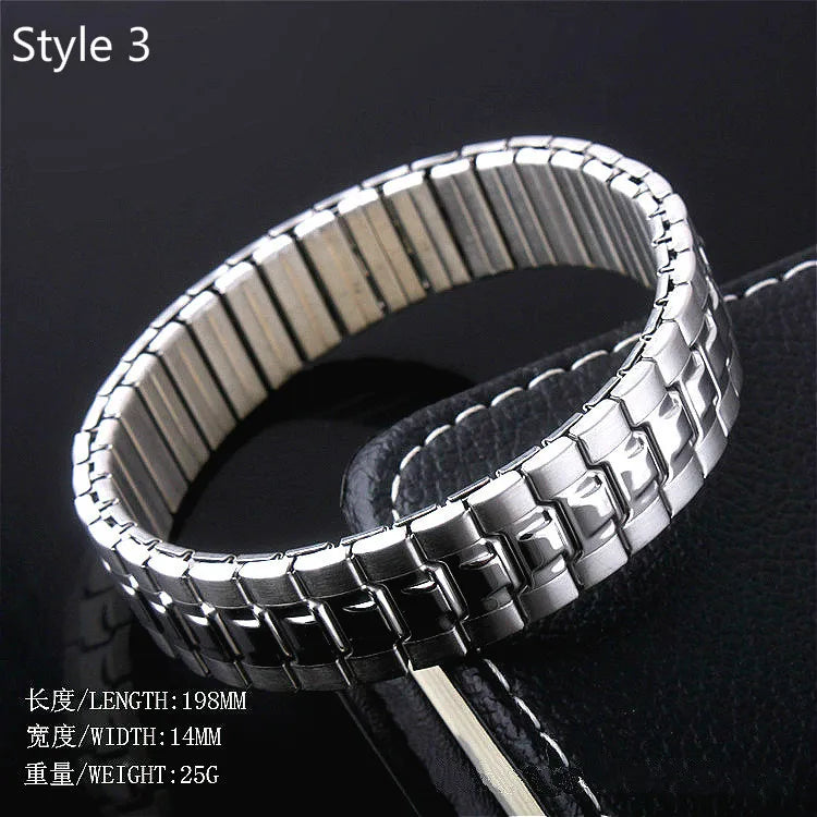 Italian Charms Stainless Steel Bracelet Metal Chain Elasticity Couple Jewelry