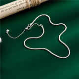 Italian Real S925 Sterling Silver Clavicle Chain Necklaces Sparkling Flash