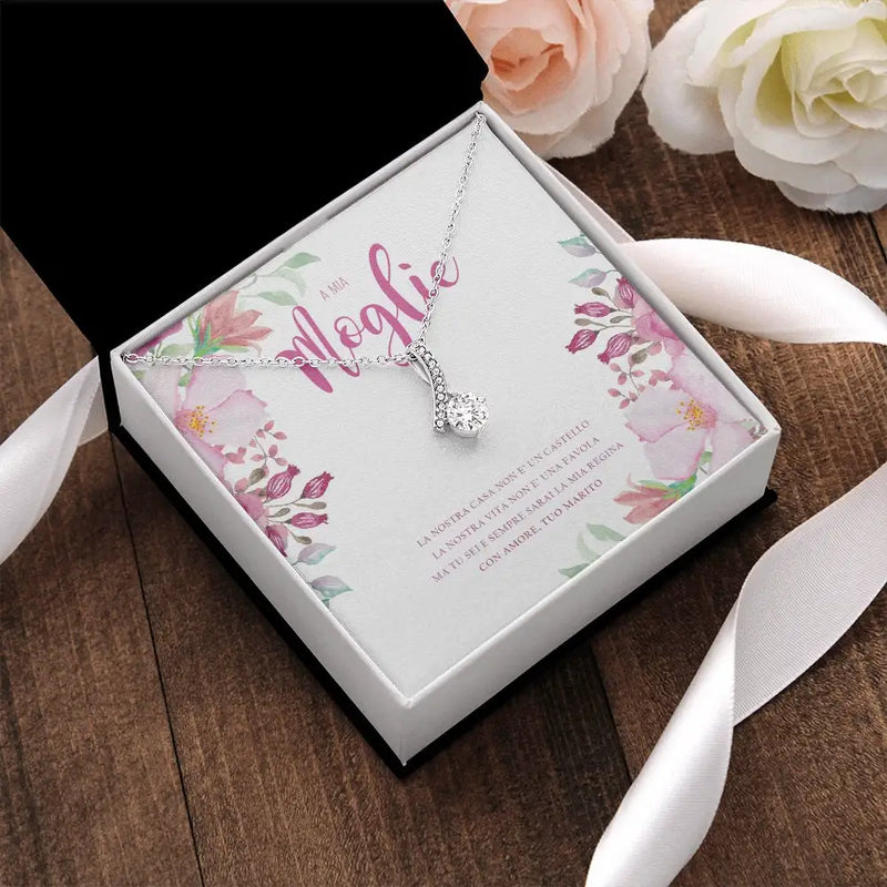Italian To My Wife Necklace Gift Women Birthday Girls Couple I Love You