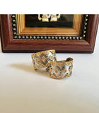 Italian Vintage Court Niche Earrings Hollow Geometry Fine Jewelry