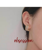 Italian Vintage Court Niche Earrings Hollow Geometry Fine Jewelry