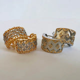 Italian Vintage Court Niche Earrings Hollow Geometry Fine Jewelry