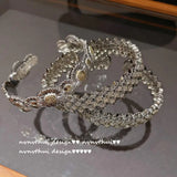 Italian Retro Lace Bracelet with Rhinestones