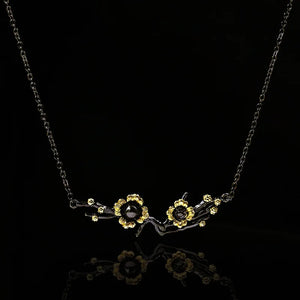 Delicate Flower Pendant Necklace Plum Blossom Choker