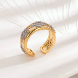 Adjustable Rings and Cuff Bangles Set - Silver Jewelry for Women