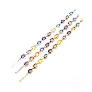 925 Silver Gemstone Bracelet Women's Style
