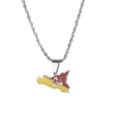 Sicily Map Flag Pendant Necklaces Italian Jewelry