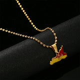 Sicily Map Flag Pendant Necklaces Italian Jewelry