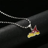 Sicily Map Flag Pendant Necklaces Italian Jewelry