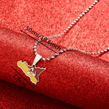 Sicily Map Flag Pendant Necklaces Italian Jewelry