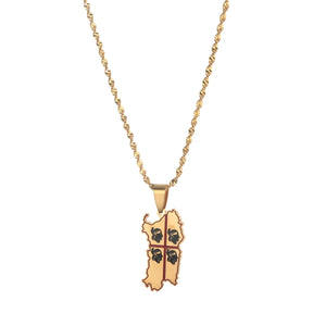 Sardinia Map Pendant Necklace Italian Maps Jewelry