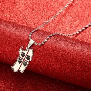 Sardinia Map Pendant Necklace Italian Maps Jewelry