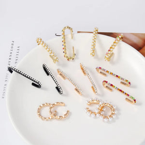 Crystal Earcuffs Earring For Women CZ Rhinestone Ear Wrap Earclips