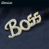 Itenice Crystal Metal Brooch for Boys
