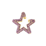 Rainbow Star Earcuffs Earring For Women Colorful Multi-Hoop Rhinestone Ear Cuff