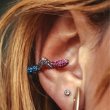 Rainbow Star Earcuffs Earring For Women Colorful Multi-Hoop Rhinestone Ear Cuff
