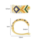 Colorful Rainbow Star Earcuffs Earrings for Women