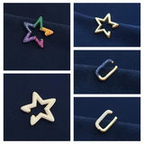 Colorful Rainbow Star Earcuffs Earrings for Women