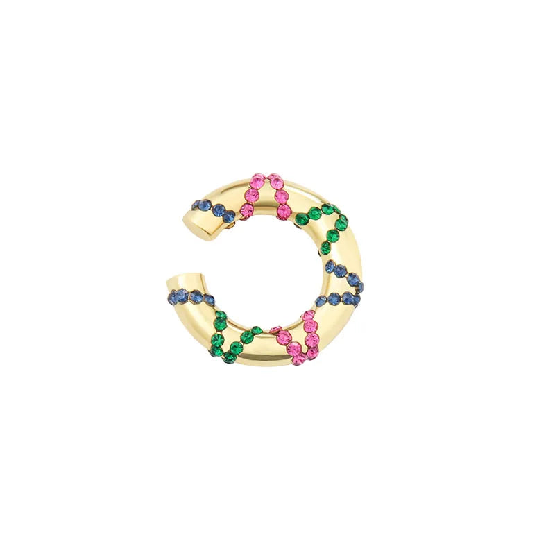 Colorful Rainbow Star Earcuffs Earrings for Women