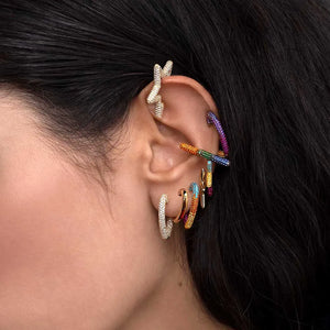 Colorful Rainbow Star Earcuffs Earrings for Women
