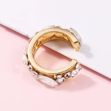Itenice Multilayer Earcuff Pearl Rhinestone Ear Cuff Punk Rock Star