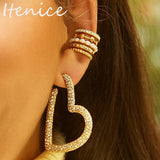 Itenice Multilayer Earcuff Pearl Rhinestone Ear Cuff Punk Rock Star