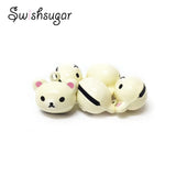 Ivory Enamel Bear Head Cartoon Bell Craft Copper Bell Charms Pendant