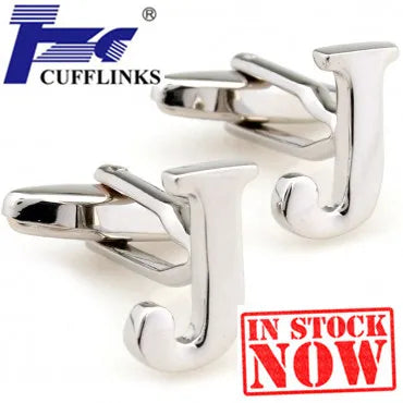 Alphabet J Letter Cufflink 2 Pairs Set