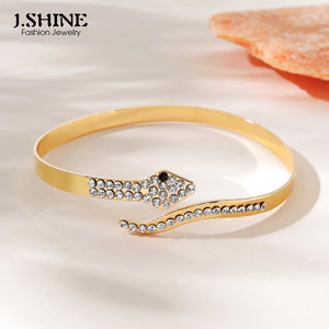 Metal Snake Arm Bangle Bracelet CZ Armband Jewelry