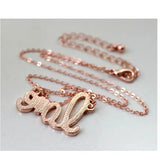 BIGBING Pink Golden Love Pendant Necklace Women Chains Jewelry