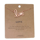 BIGBING Pink Golden Love Pendant Necklace Women Chains Jewelry
